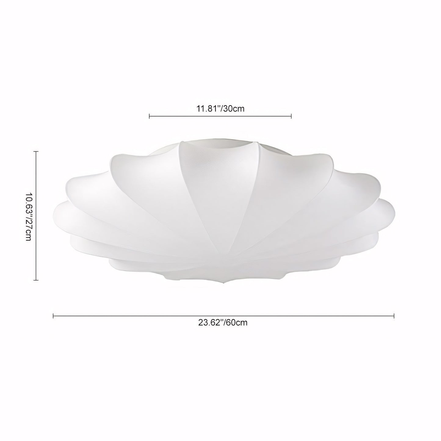 Savionne White Silk Seashell Flush Mount Light