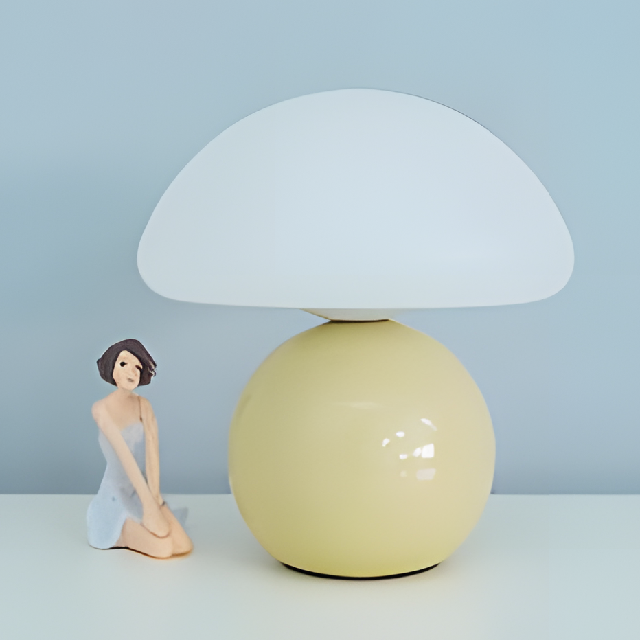 Evinth Mini Colorful Ceramic Base Mushroom Table Lamp