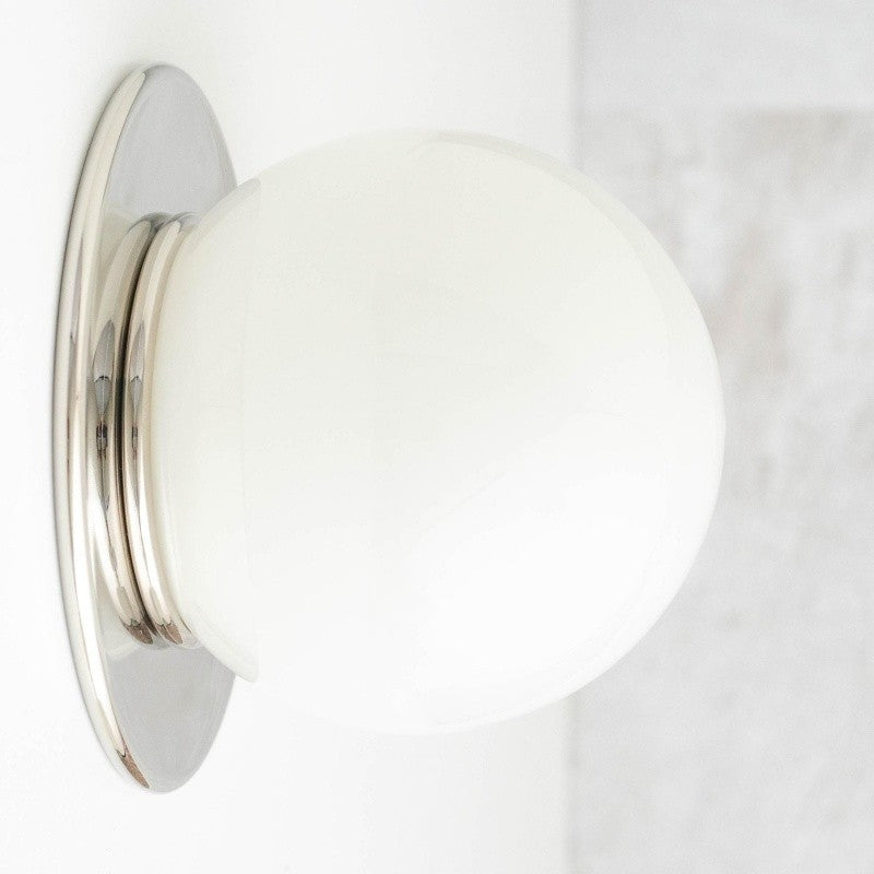 Oliver Vintage Glass Globe Flush Mount Wall Light
