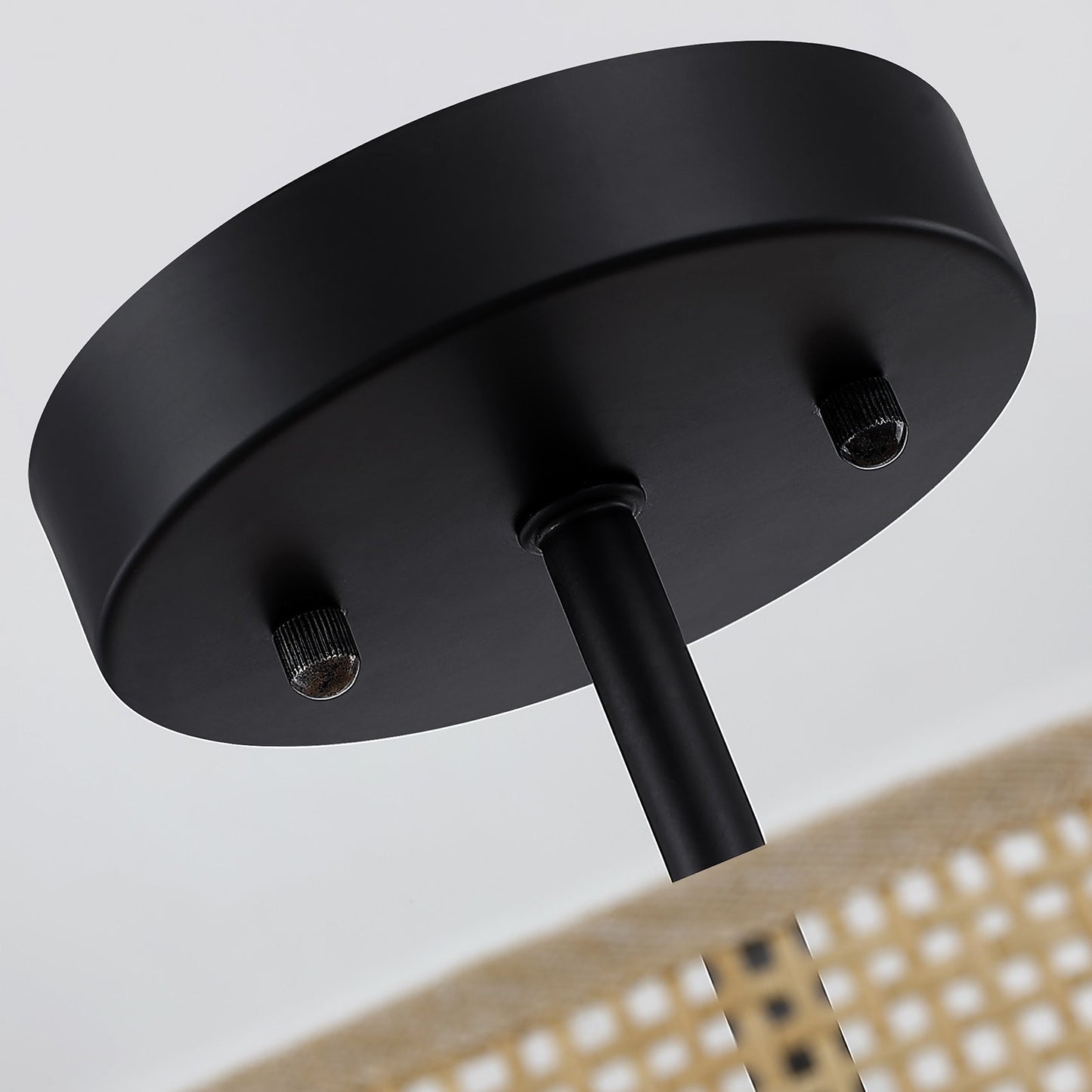 Zaylen Farmhouse Rattan Semi Flush Mount Ceiling Light