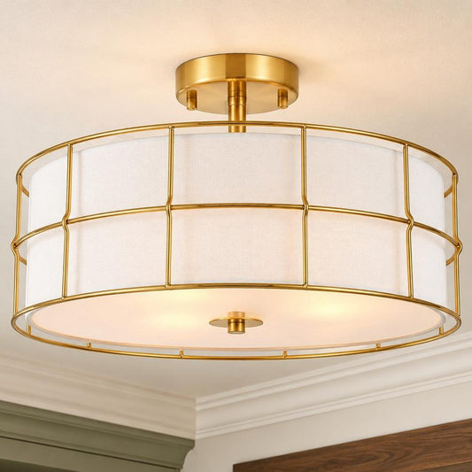 Merrik Metal Mesh Drum Ceiling Light