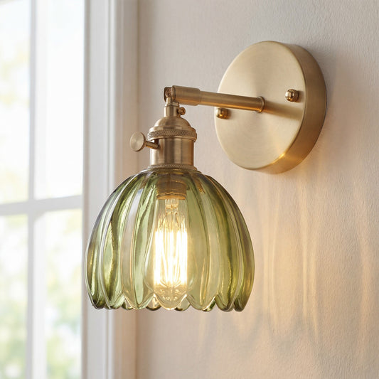 Elara Vintage Glass Tulip Sconce
