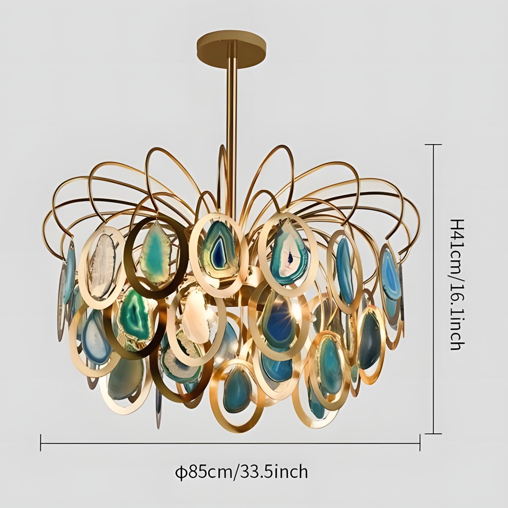 Nia Luxury Slice Agate Chandelier