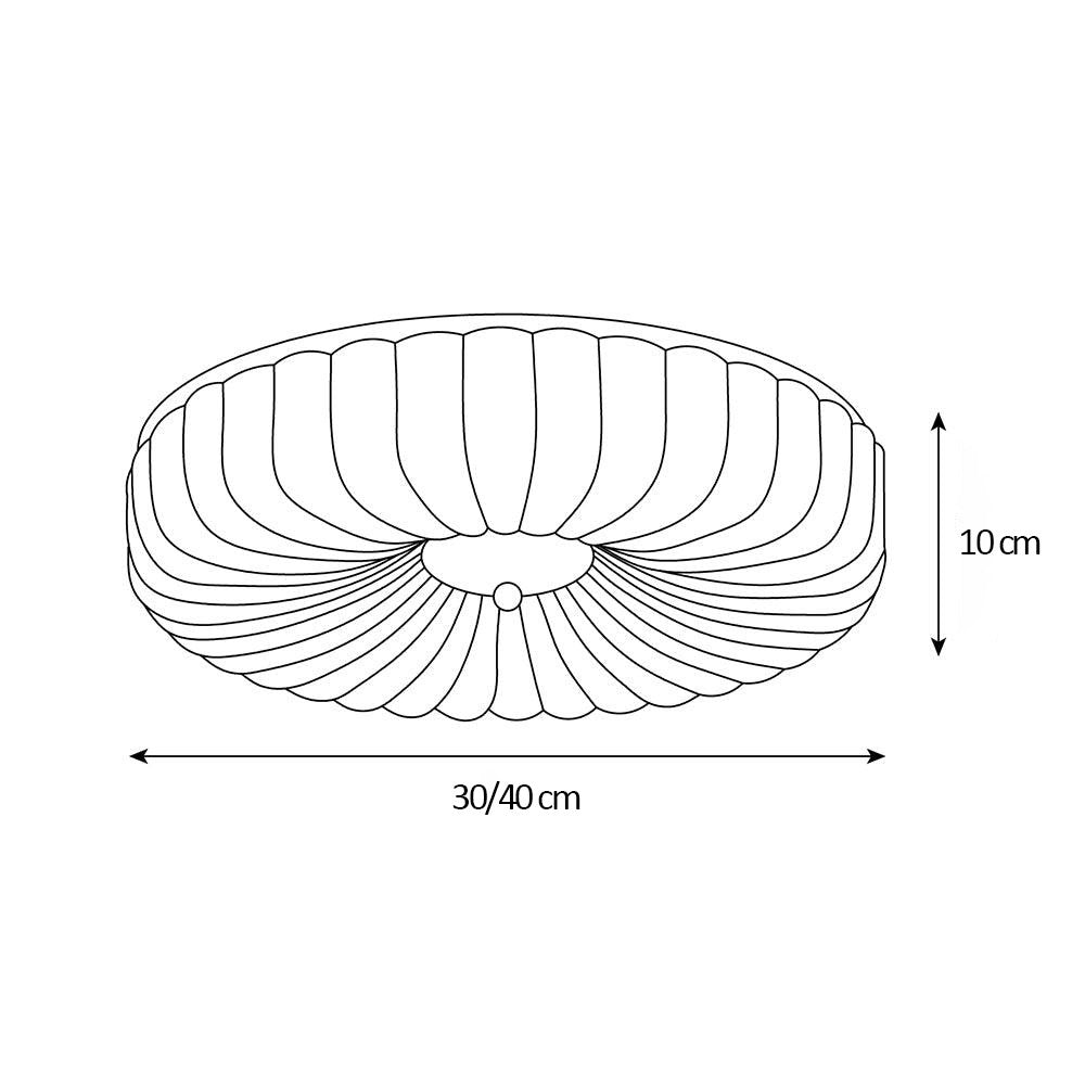 Prythos Cream Textured Glass Round Bauhaus Ceiling Light