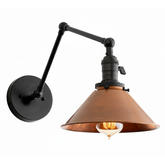 Hugo Industrial Metal Swing Arm Conical Wall Lilght