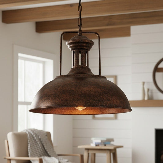 Soliviel Industrial Metal Dome Pendant Light