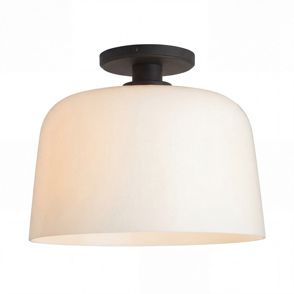 Hannahlee Minimalist Glass Semi Flush Mount Ceiling Light