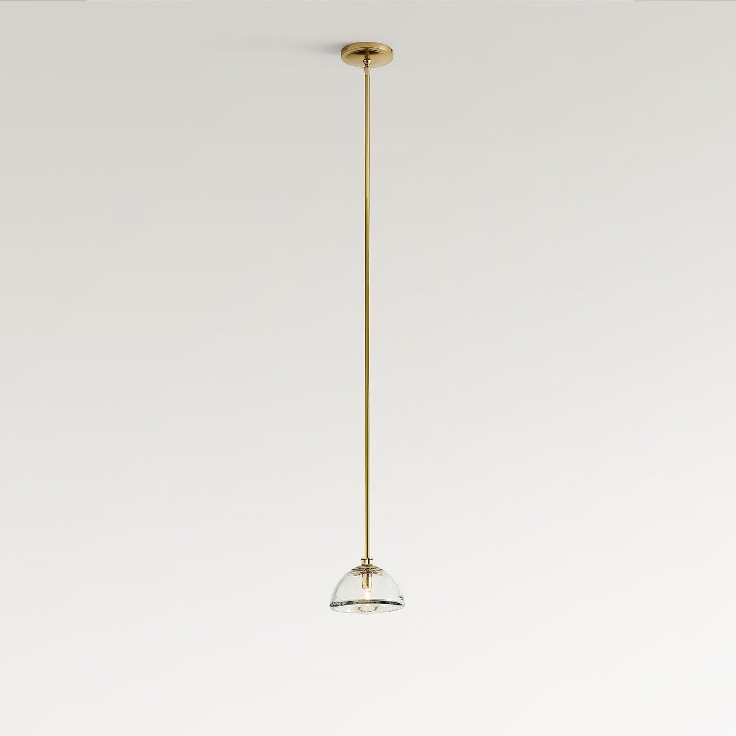 Brenna Modern Brass Cast Glass Dome Pendant Light