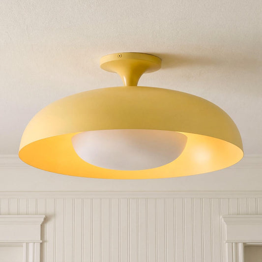 Angelica Modern Yellow Metal Round Ceiling Light