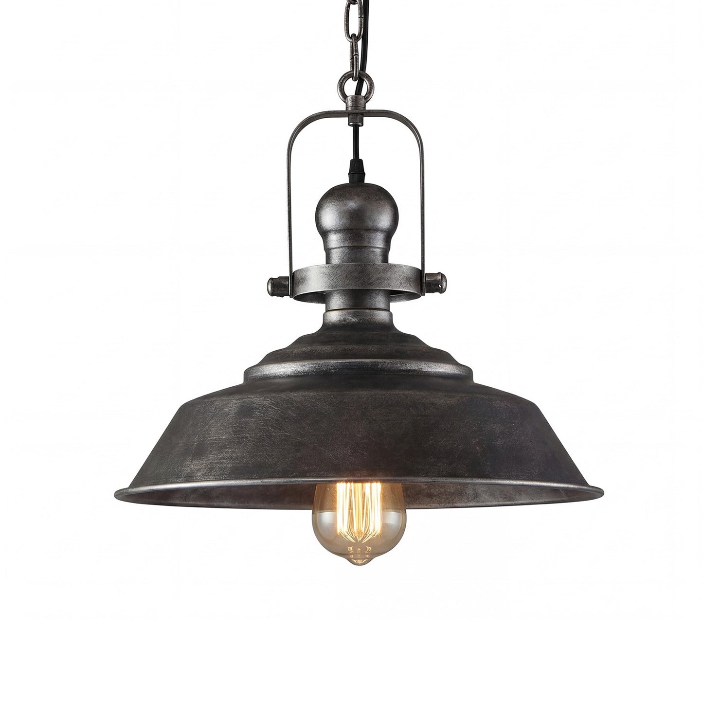 Carmen Industrial Antique Metal Horn Shaped Pendant Light