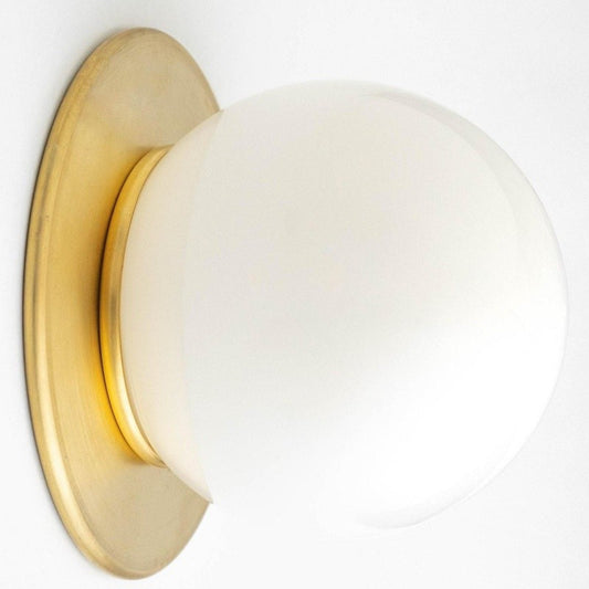 Oliver Vintage Glass Globe Flush Mount Wall Light