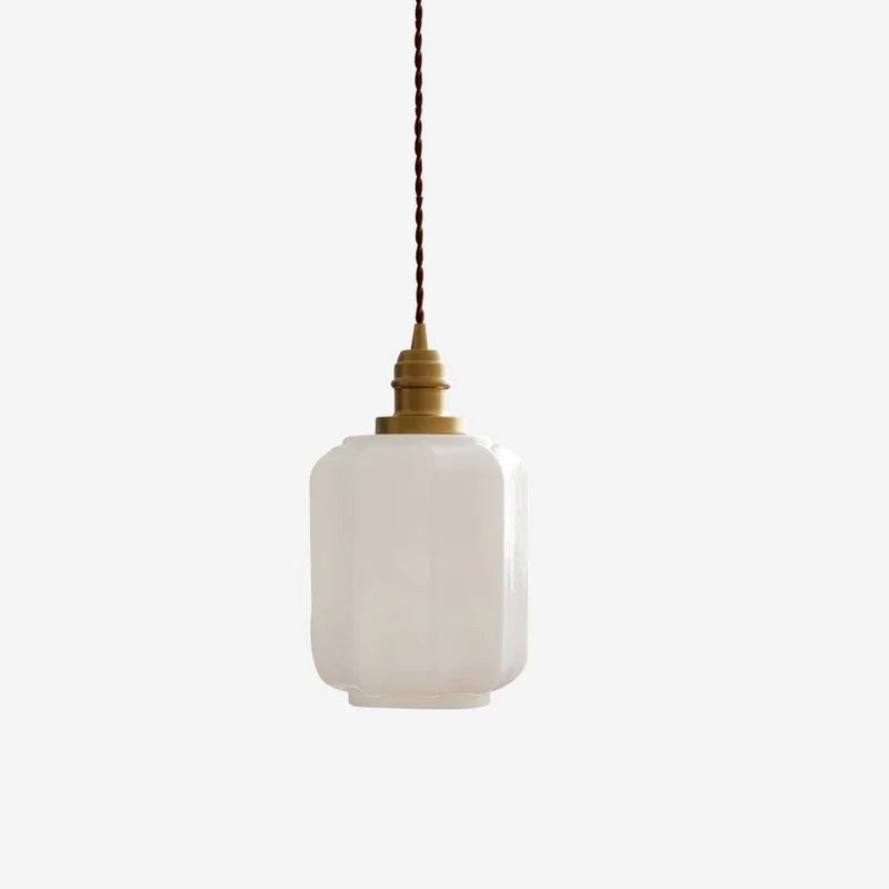 Balthazar Japanese Lantern White Glass Pendant Light