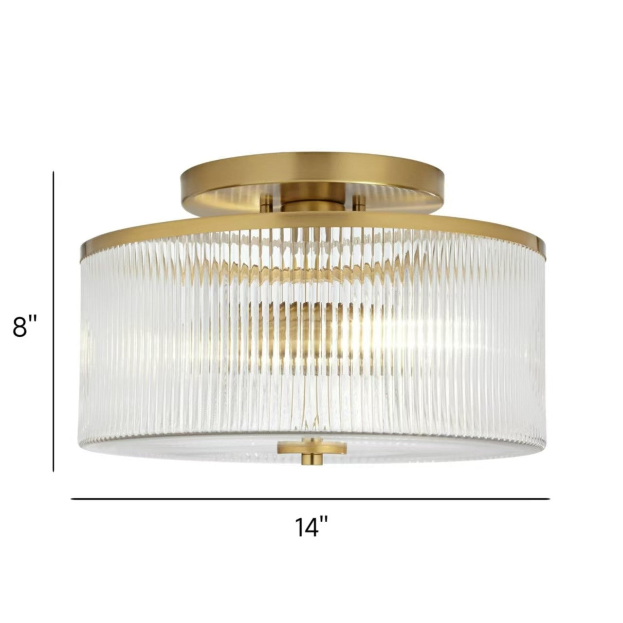 Claude Farmhouse Striped Glass Drum Ceiling Light