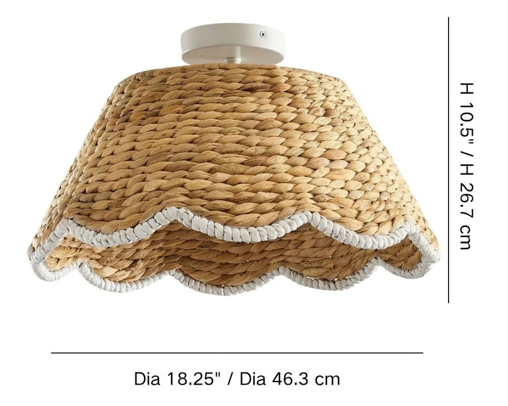 Thaloriel Farmhouse Rattan Flower Ceiling Light