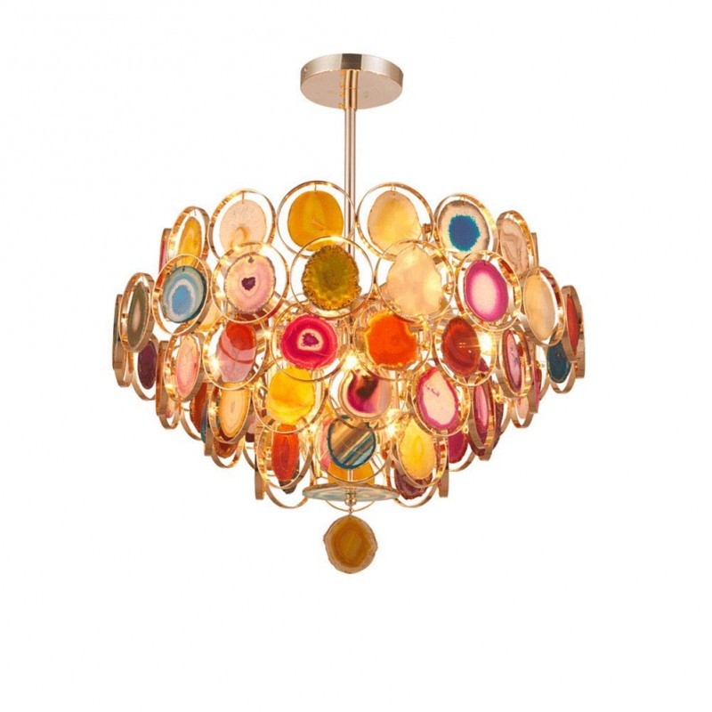 Gideon Slice Agate Tower Chandelier