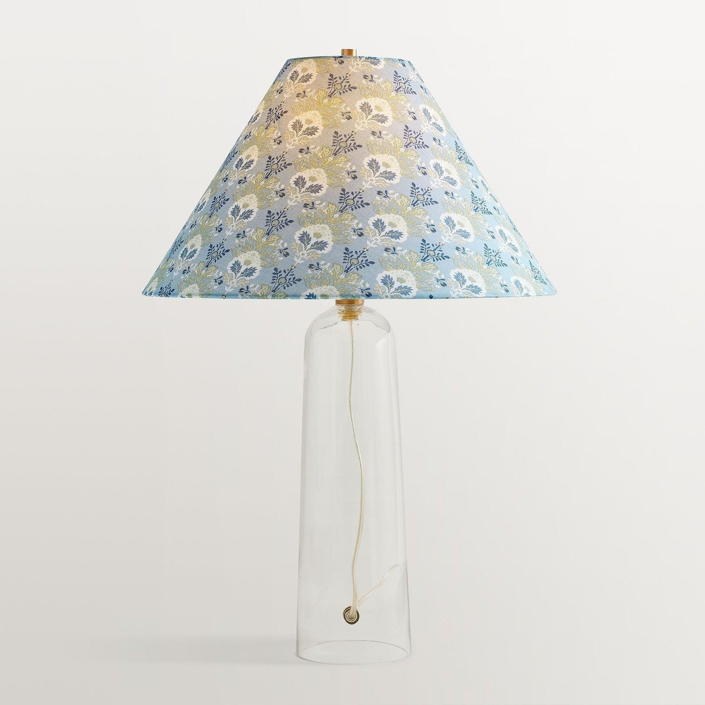 Paxton Vintage Linen Clear Glass Cylindrical Table Lamp
