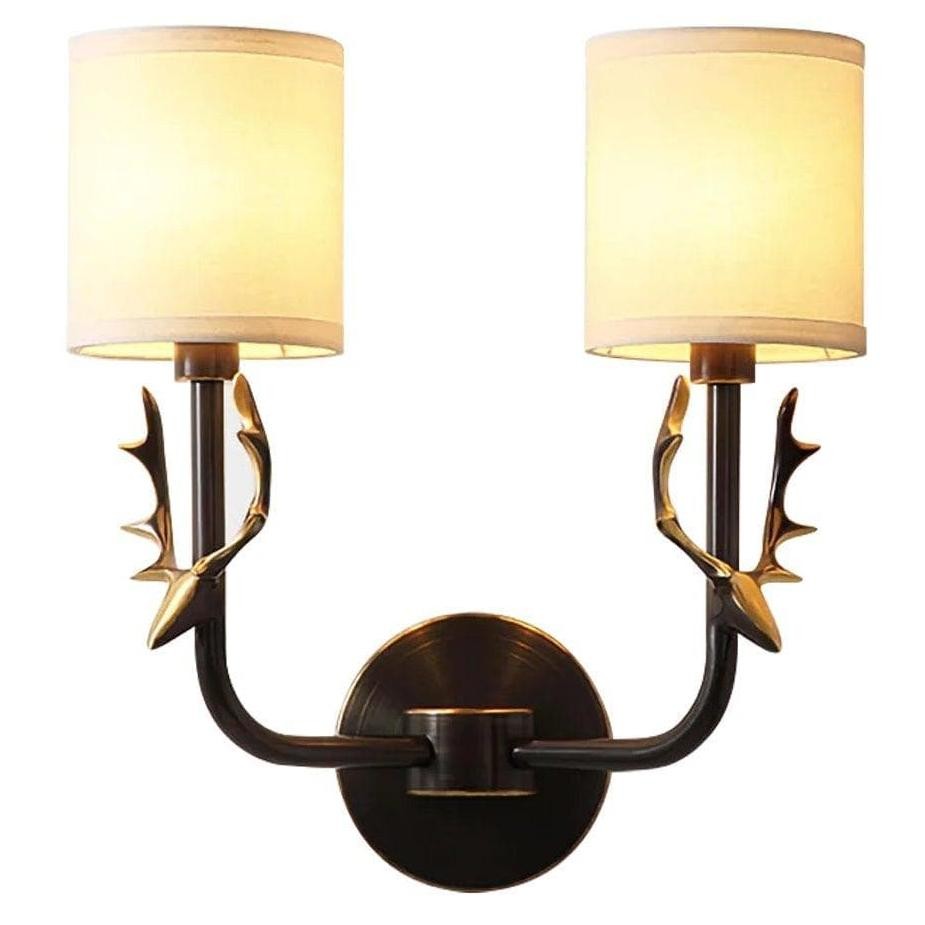 Akshara Farmhouse Brass Deer Head Wall Light