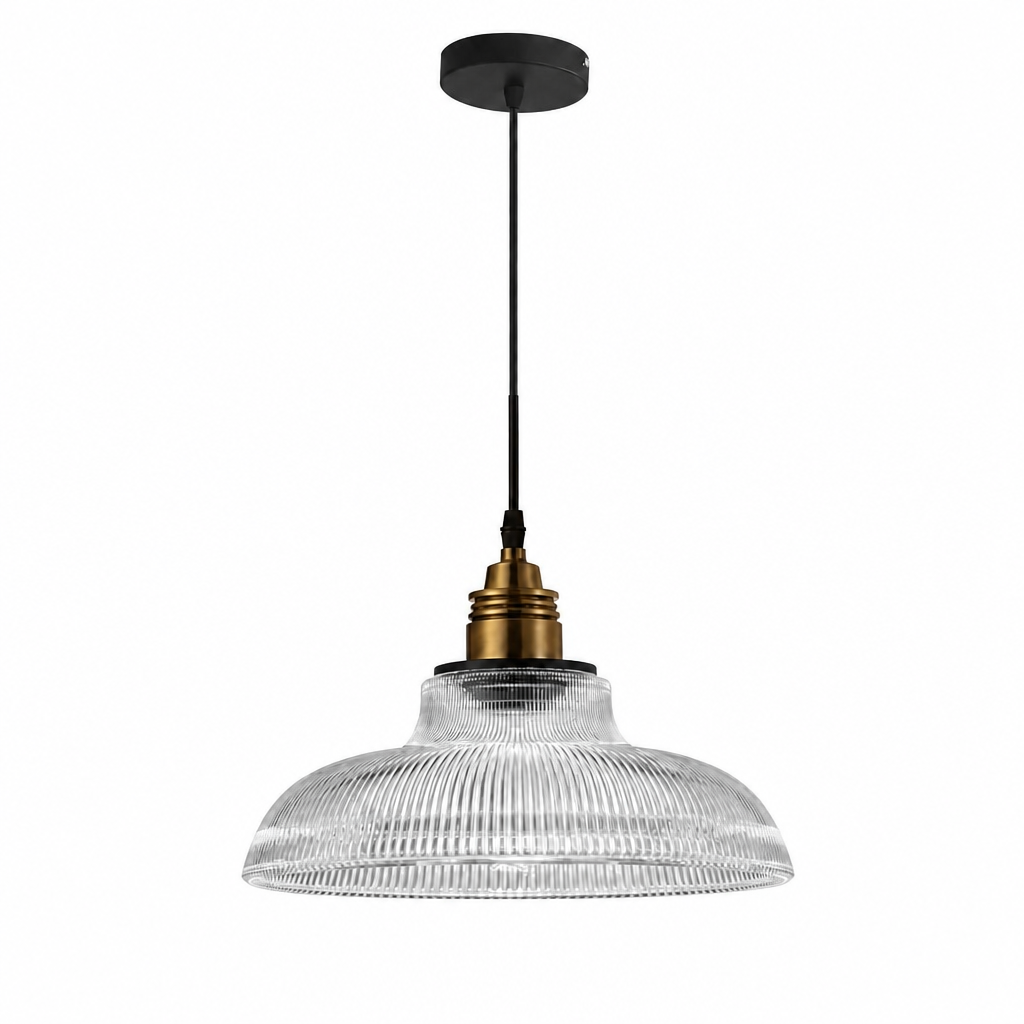 Aevia Vintage Transparent Striped Glass Pendant Light