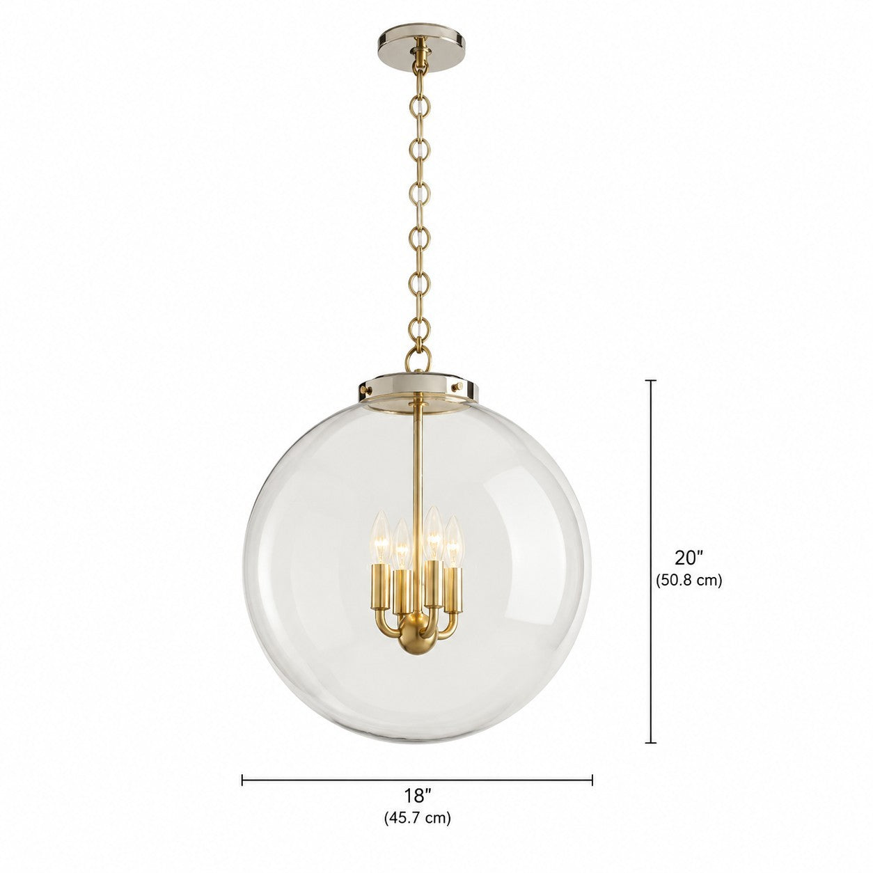 Oona Farmhouse Gold Glass Globe Pendant Light