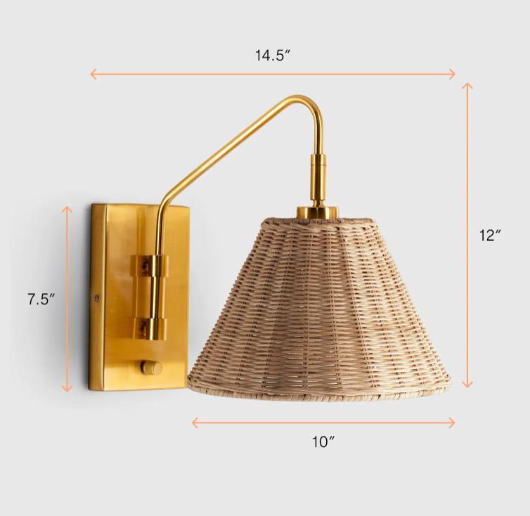 Syloria Modern Adjustable Rattan Wall Light