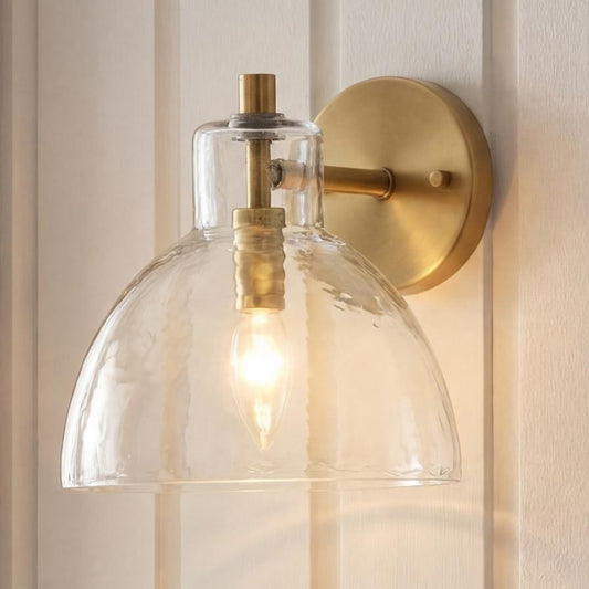 Keen Farmhouse Cooper Recycled Glass Dome Sconce