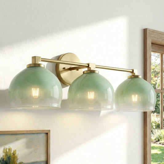 Conrad Vintage 3 Heads Bellflower Glass Wall Sconce