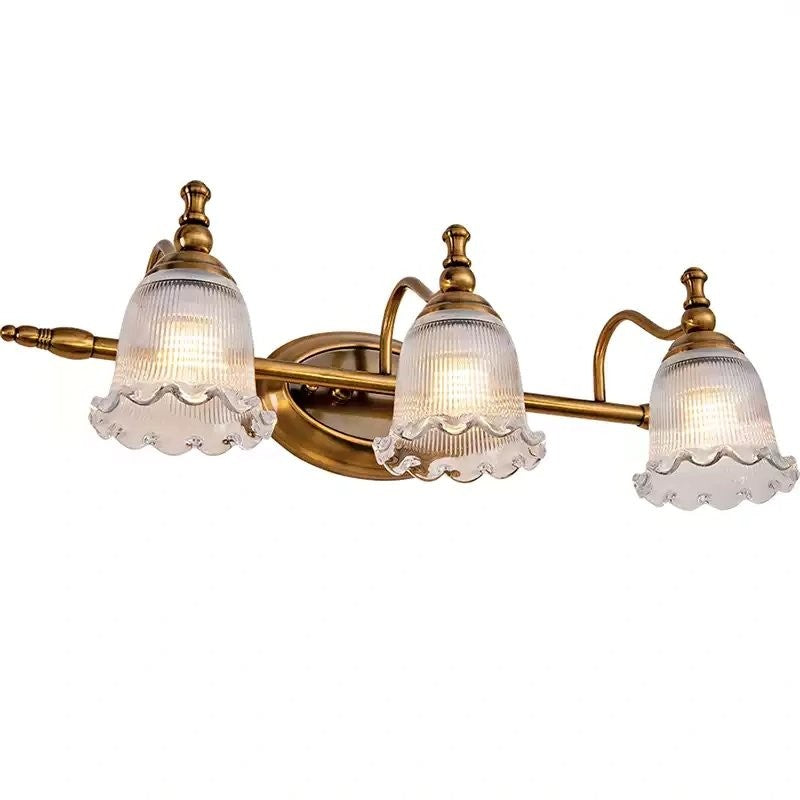 Cormac French Vintage Ribbed Glass Flower Wall Sconce