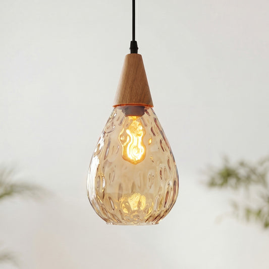 Uranix Cone Shape Water Ripple Glass Pendant Light