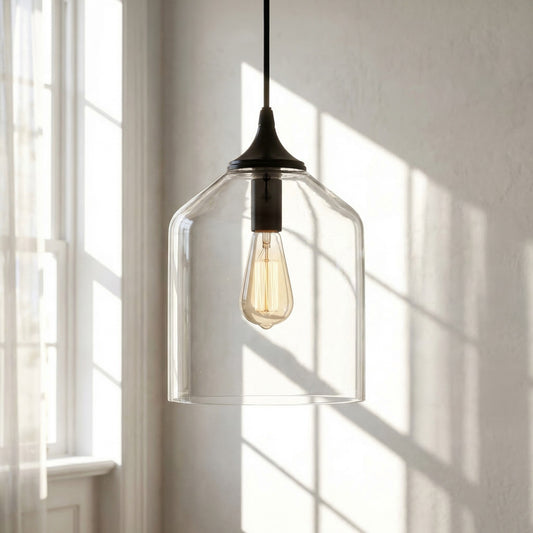 Declan Modern Bell Shaped Glass Pendant Light
