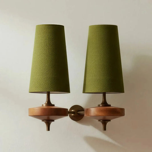Nyxara Vintage Fabric Tapered Shade Wall Sconce