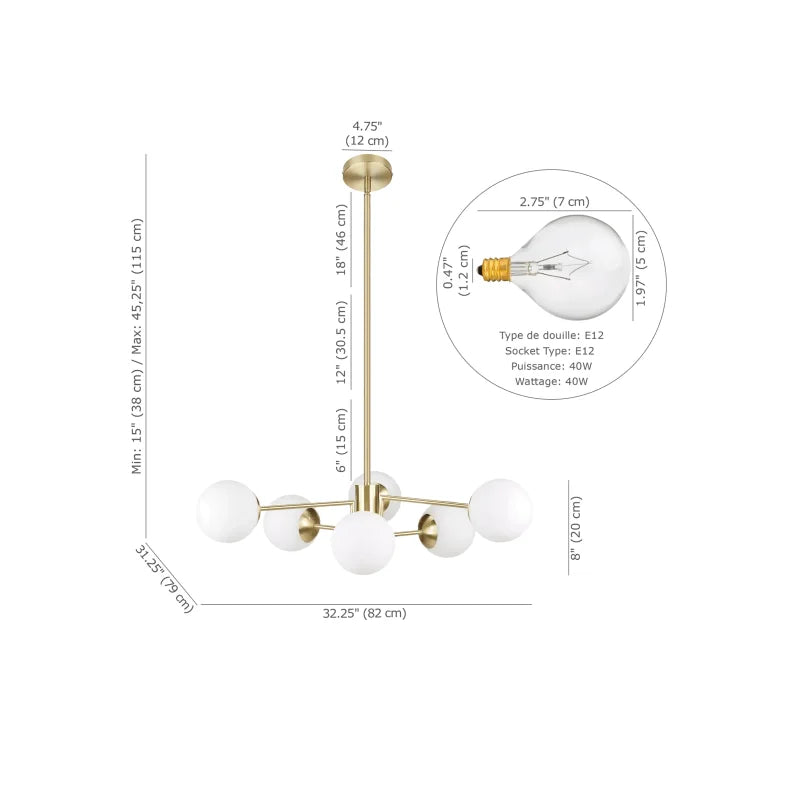 Kelric Modern White Glass Ball Ceiling Light