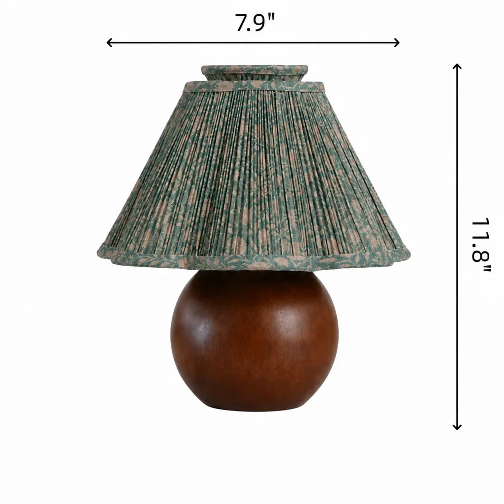 Virell Vintage Country Pleated Floral Linen Table Lamp