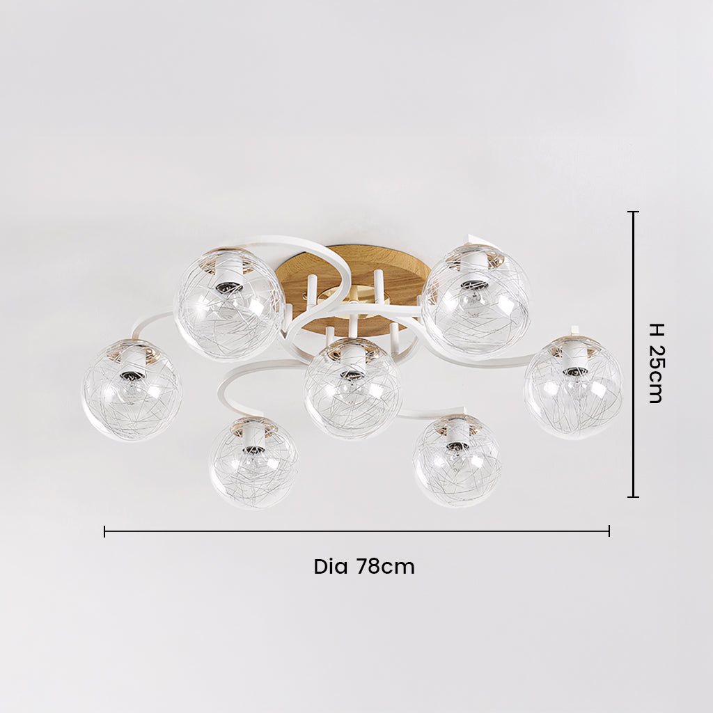 Veyric Modern Globe Glass Ceiling Light