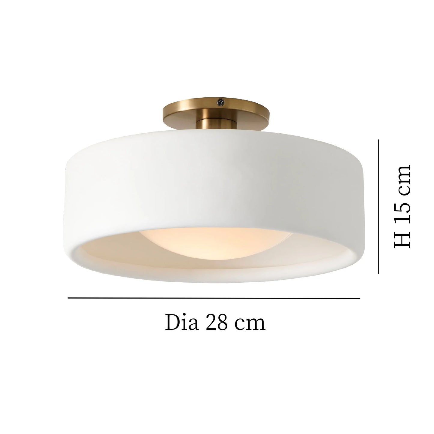 Loriena Minimalist White Porcelain Ceiling Light