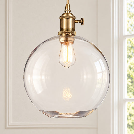 Savion Clear Glass Globe Pendant Light