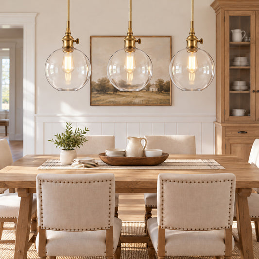 Savion Clear Glass Globe Pendant Light