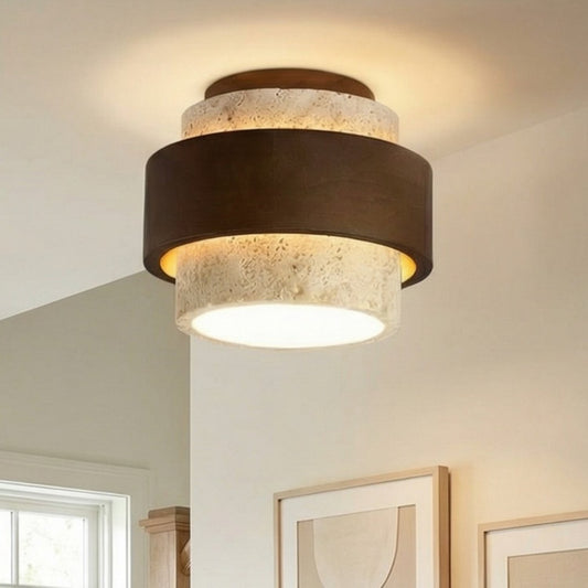 Caspar Minimalist Travertine Retro Ceiling Light