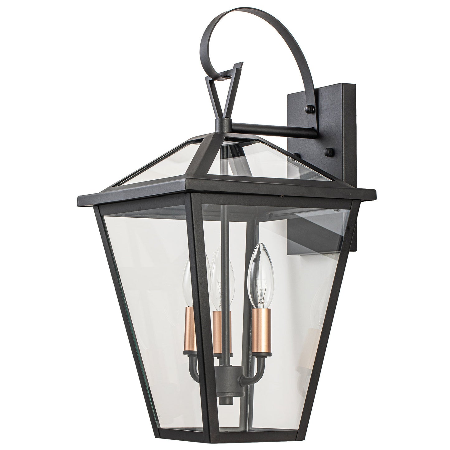 Douglas Industrial Black Metal Lantern Wall Sconce