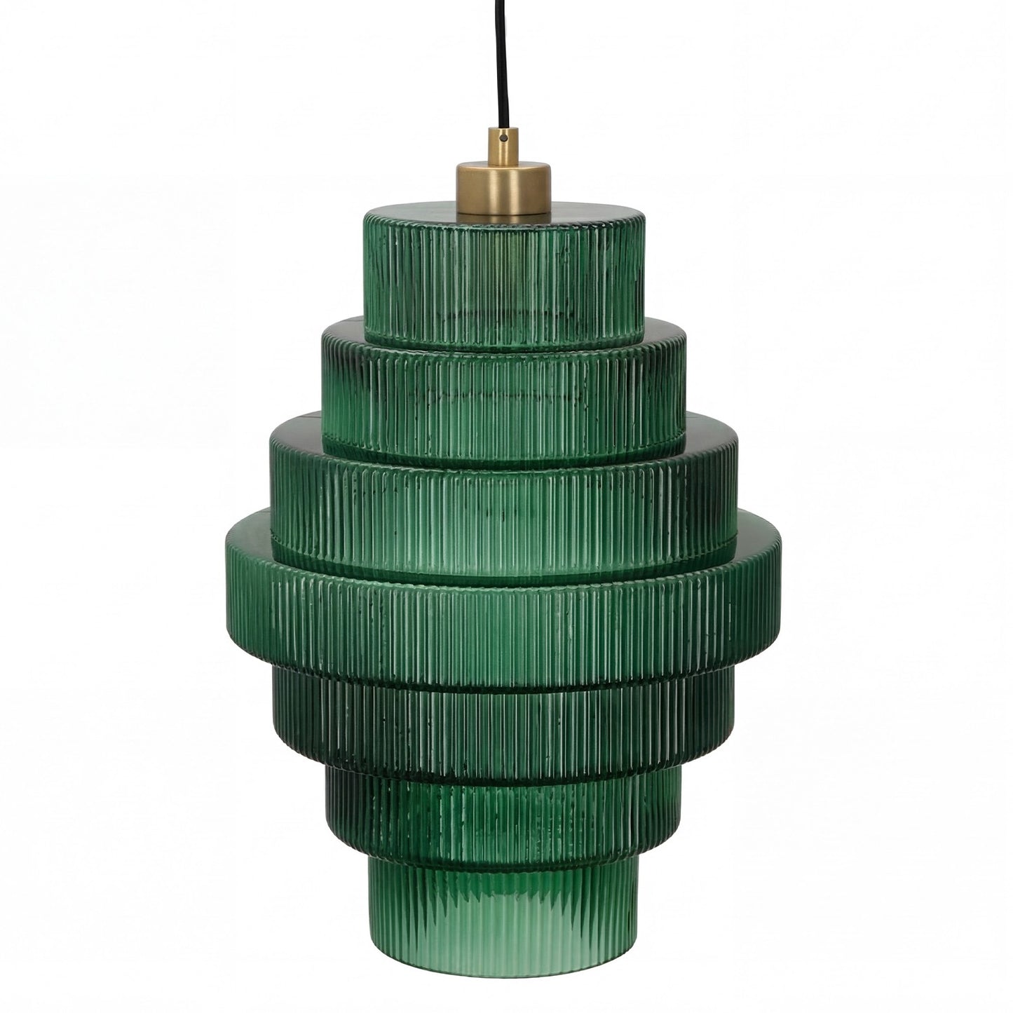 Kaelyn Bottle Shade Stained Striped Glass Pendant Light