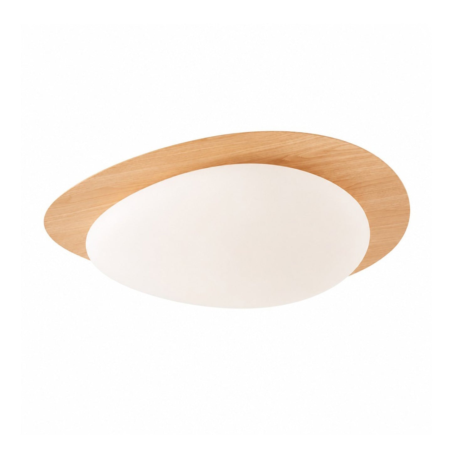 Zephyriel Nordic LED Walnut Pebble Ceiling Light