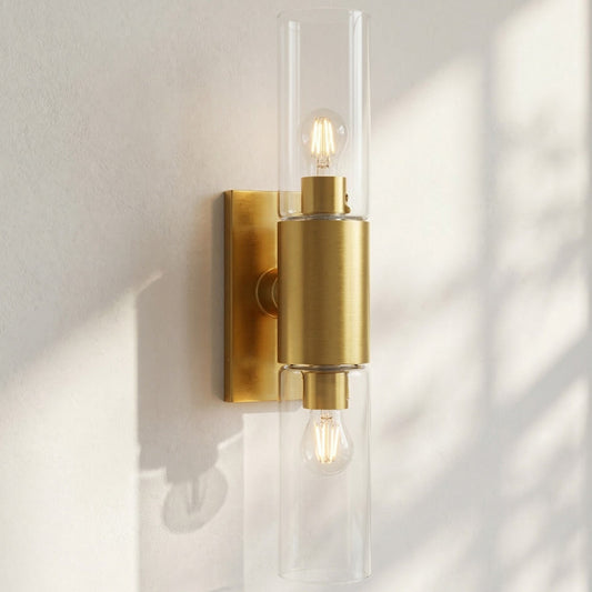Zeylen Frances Water Ripple Glass Double Tube Sconce
