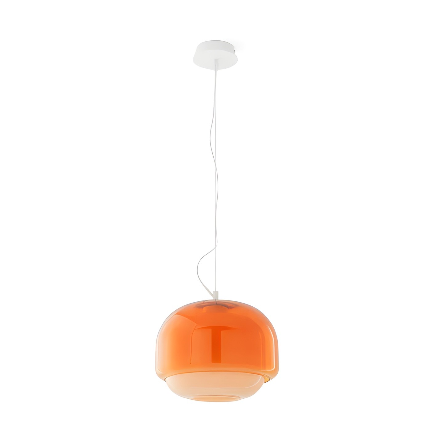 Vexlynn Scandinavian Round Dual-Layer Tinted Glass Pendant Light