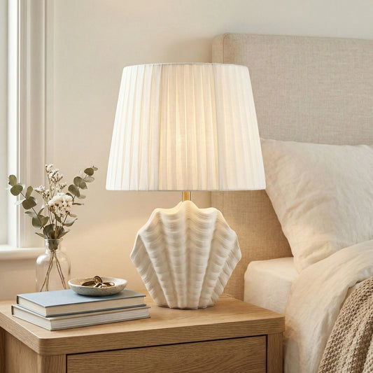 Calira Modern Ceramic Fabric Shell Table Light