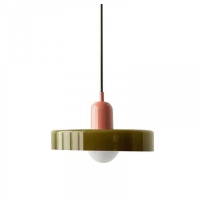 Xanadu Bauhaus Stained Glass Disc Pendant Light