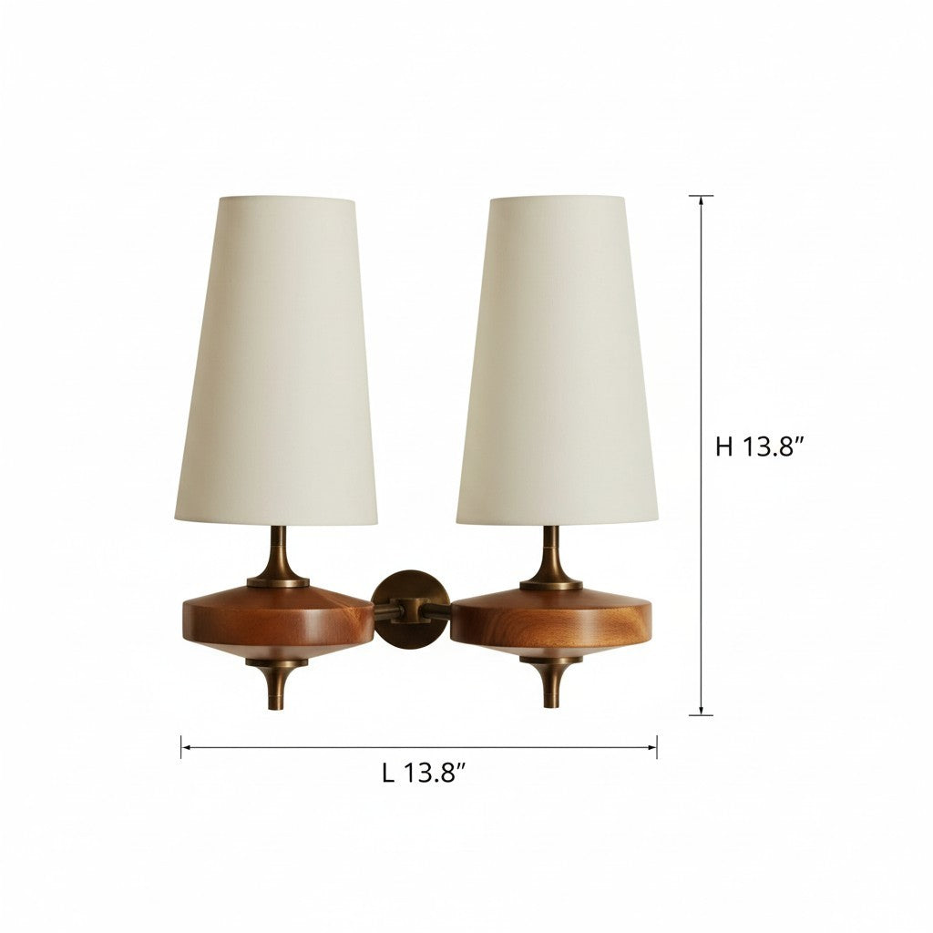 Nyxara Vintage Fabric Tapered Shade Wall Sconce