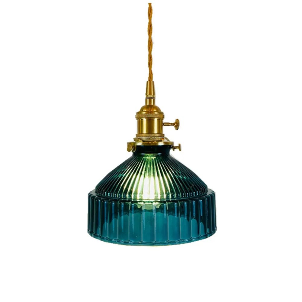 Zyrion Retro Ribbed Clear Glass Pendant Light