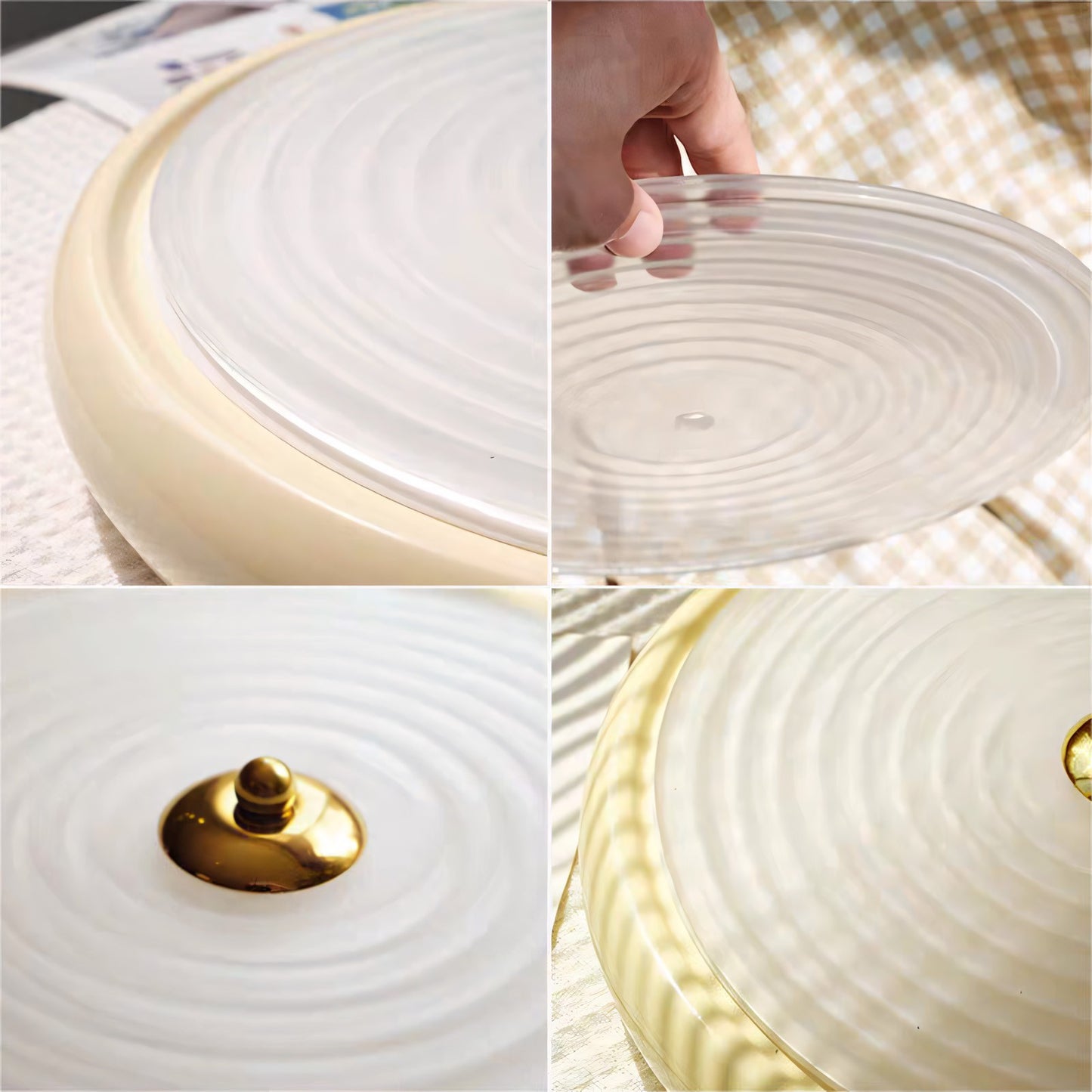 Laren Ribbed Glass Shade Led Circular Light