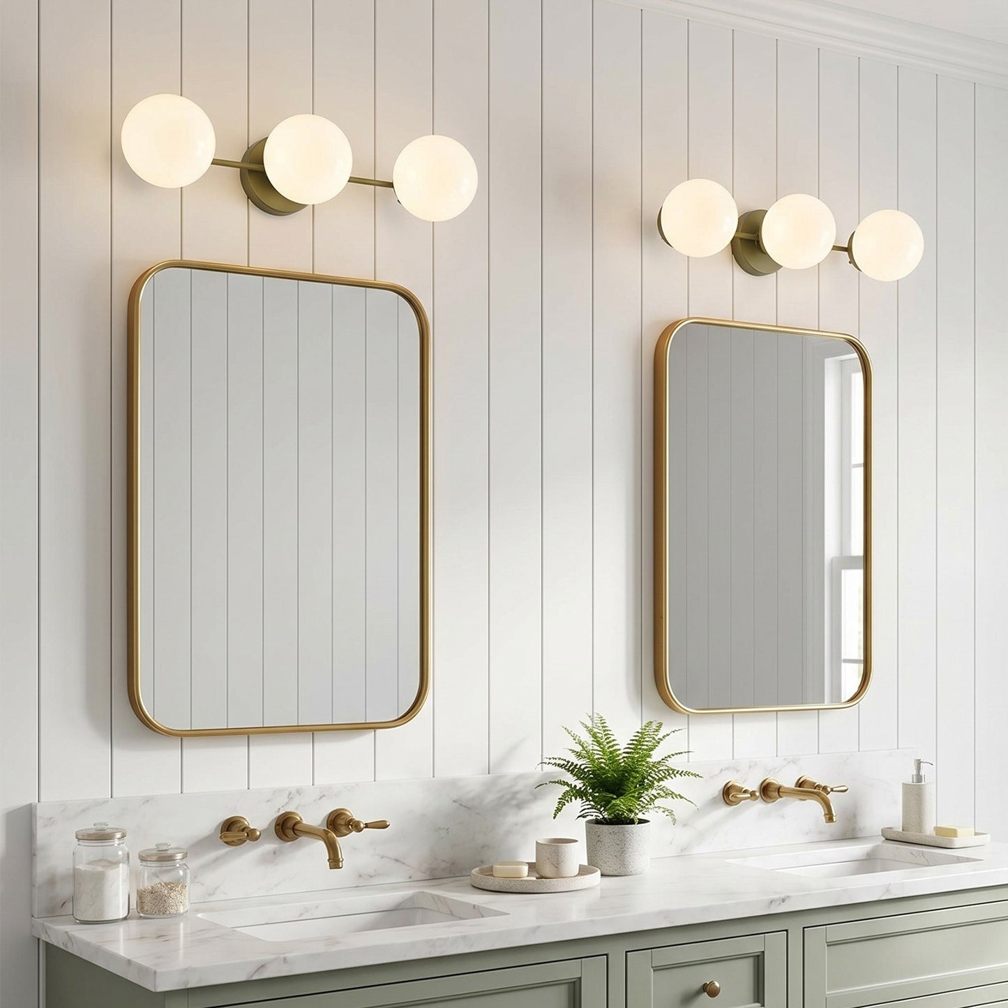 Philo Nordic 3-light Glass Globes Wall Light
