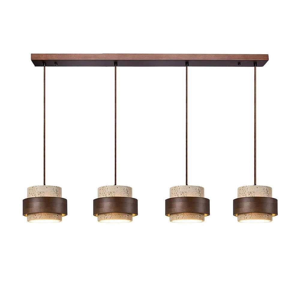 Timothy Wabi Sabi Cylindrical Travertine Pendant Light