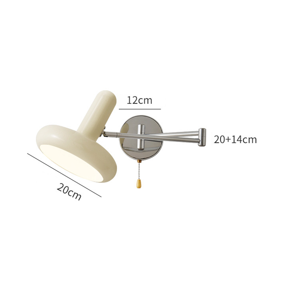 Kira Modern Bauhaus White Swing Arm Wall Light
